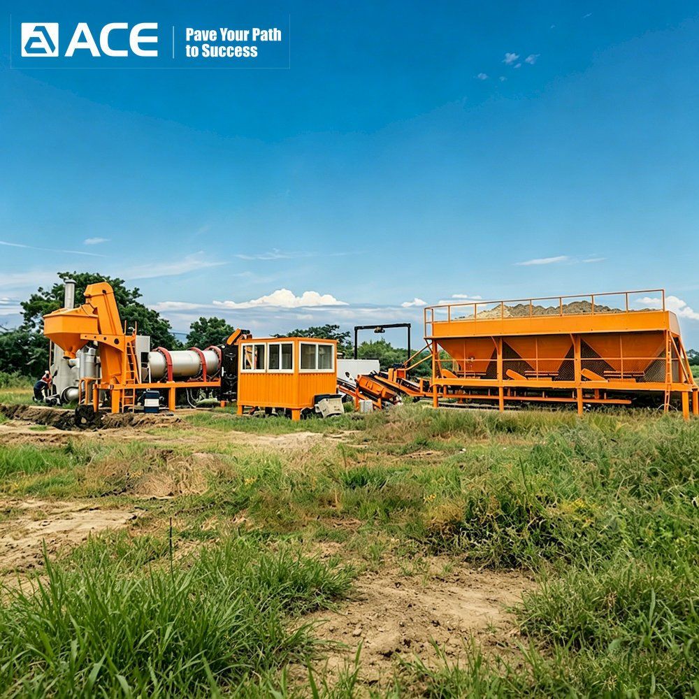 ACE Group Sürekli Tamburlu Asfalt Plenti (DAP Serisi) – Kapasite: 40 t/s ~ 240 t/s – Endüstriyel Asfalt Dozajlama ve Karıştırma Ekipmanı