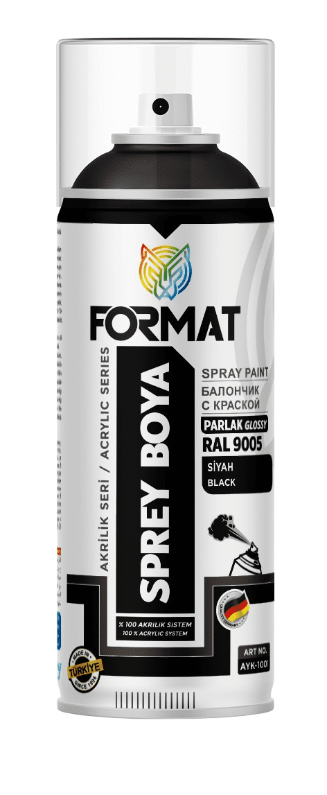 Format Acrylic Spray Paint RAL 9005 (Black, Glossy)