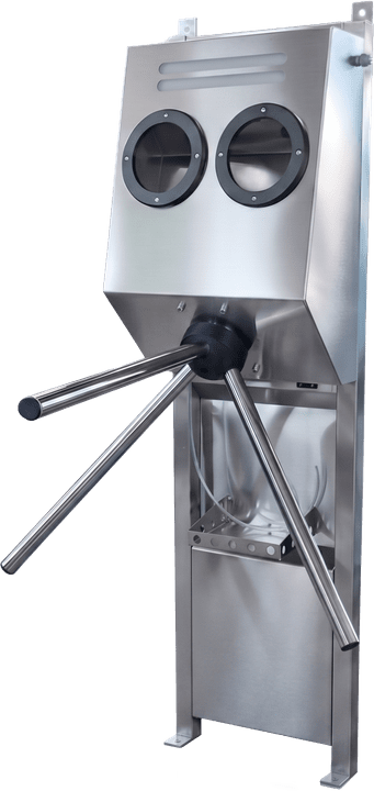 Hygiene Turnstile — Dual-Hand Disinfection