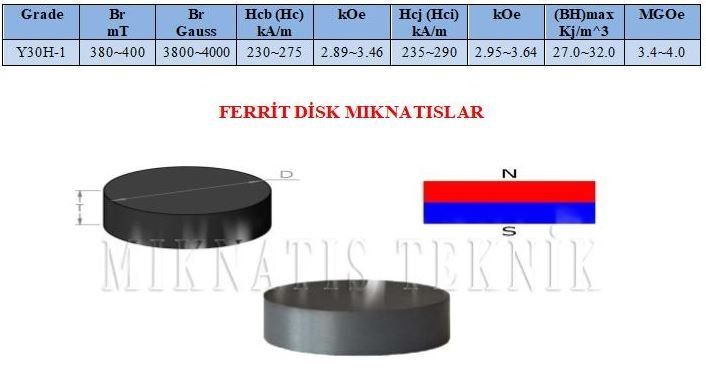 Ferrit Disk Mıknatıs