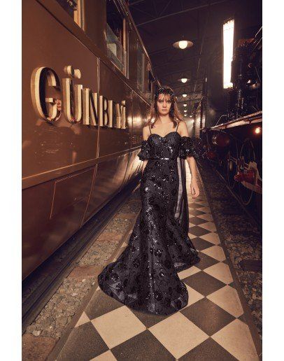 Women's Black Long Evening Dress