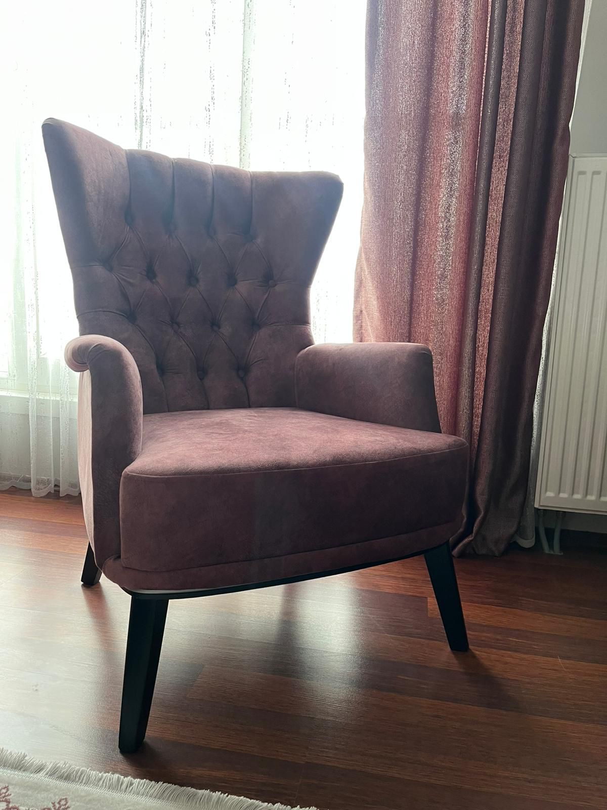 Luxury Wingback Armchair - Elegant Tufted Upholstery