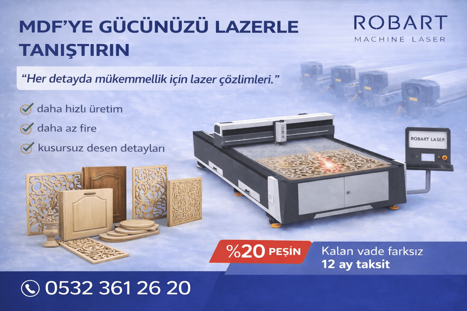 CO₂ Wood Cutting Laser Machine | MDF and Plywood Laser Cutting | Robart Laser