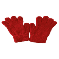 Women's Red Soft Textured Squishy Gloves