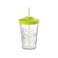 Glass Cup | Glass Cup with Straw | Aura Engraved Glass Cup with Straw (141099)