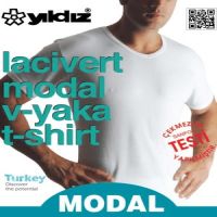 Lacivert Modal V yaka kısa kol