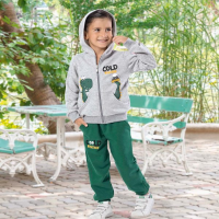 Kids Tracksuit Gray Green Suit