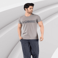 Men's Short Sleeve Pajamas Gray