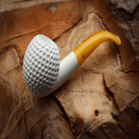 Handmade Golf Ball Model Meerschaum Pipe With Leather Box