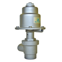 Angled Flow L-Type Valve DN 15 - DN 50VERTICAL PASS / STAINLESS STEELON - OFF PNEUMATIC CONTROLLEDGEAR & SOURCE CONNECTION