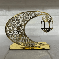 Ramadan Special Plexi Gold Candle Holder 16Cm