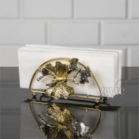 Wire Zamak Butterfly Napkin Holder Gold 6x16x9cm