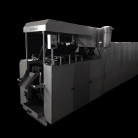 A fully automatic wafer production line machine for producing 3 ply and 9 ply cream wafer bars