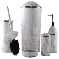 Bathroom Set 5 Pieces Marble Pattern