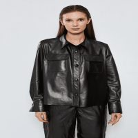 Black Leather Women's Shirt