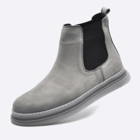 Genuine Leather Men's Boots Suede Gray