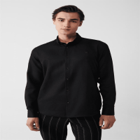 Black Easy-Iron Dobby Regular Fit Shirt