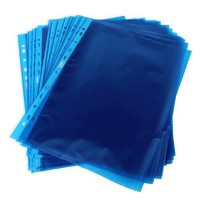 CRYSTAL COLOR BAG FILE 100 PIECES BLUE