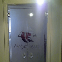 DECORATIVE CORPORATE LOGO PRINTED GLASS DOORS