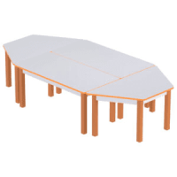 Wooden Leg Kindergarten Table