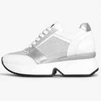 White Combined Leather Women's Sneakers