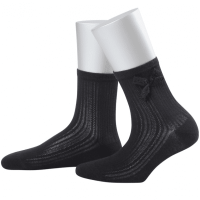 Black Women's Socks with Ribbon Production