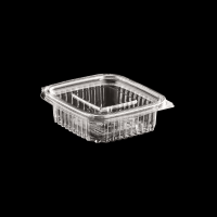 150 CC TRANSPARENT PLASTIC HINGED CONTAINER WITH LID