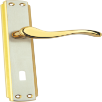 Polished Chrome Shaped Lever Latch Door Handles