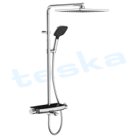 Thermostatic Black Three Way Shower Column