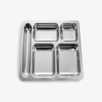 Stainless Steel Industrial Multi-Compartment Serving Tray