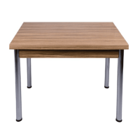 Chipboard Side Opening Table with Chrome Legs