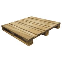 Pine pallet with open bottom wedges