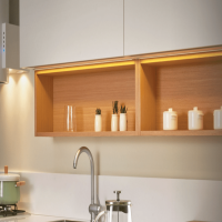 Open Kitchen Shelf Units with Touch Lighting