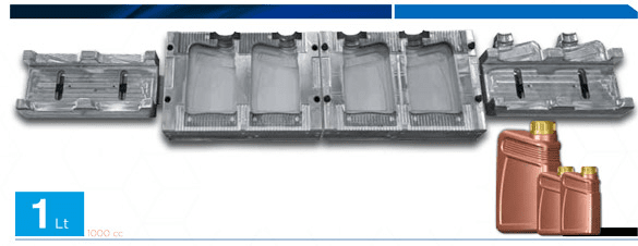 Blow mould 2 cavity 1 lt jerry can for automotive deflasher systems