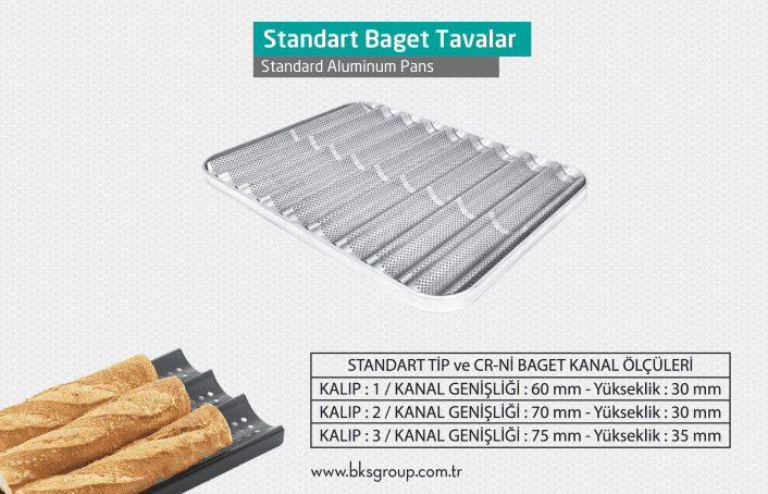 Alüminyum Baget Tava | Fırın Ekmek Pişirme Tavası