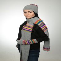 Women's hat scarf and gloves suit