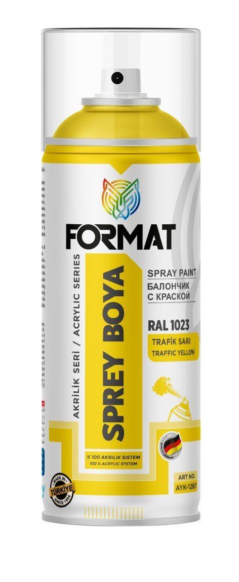 Format Acrylic Spray Paint RAL 1023 (Traffic Yellow, Glossy)