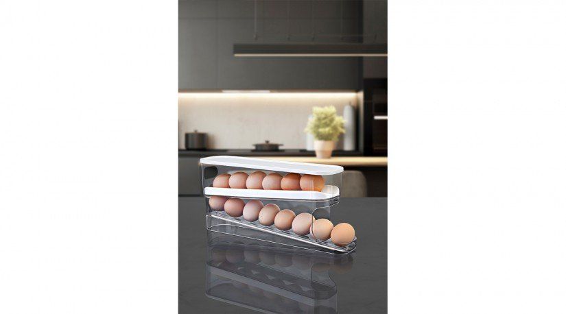 2 Tier Automatic Refrigerator Egg Organizer